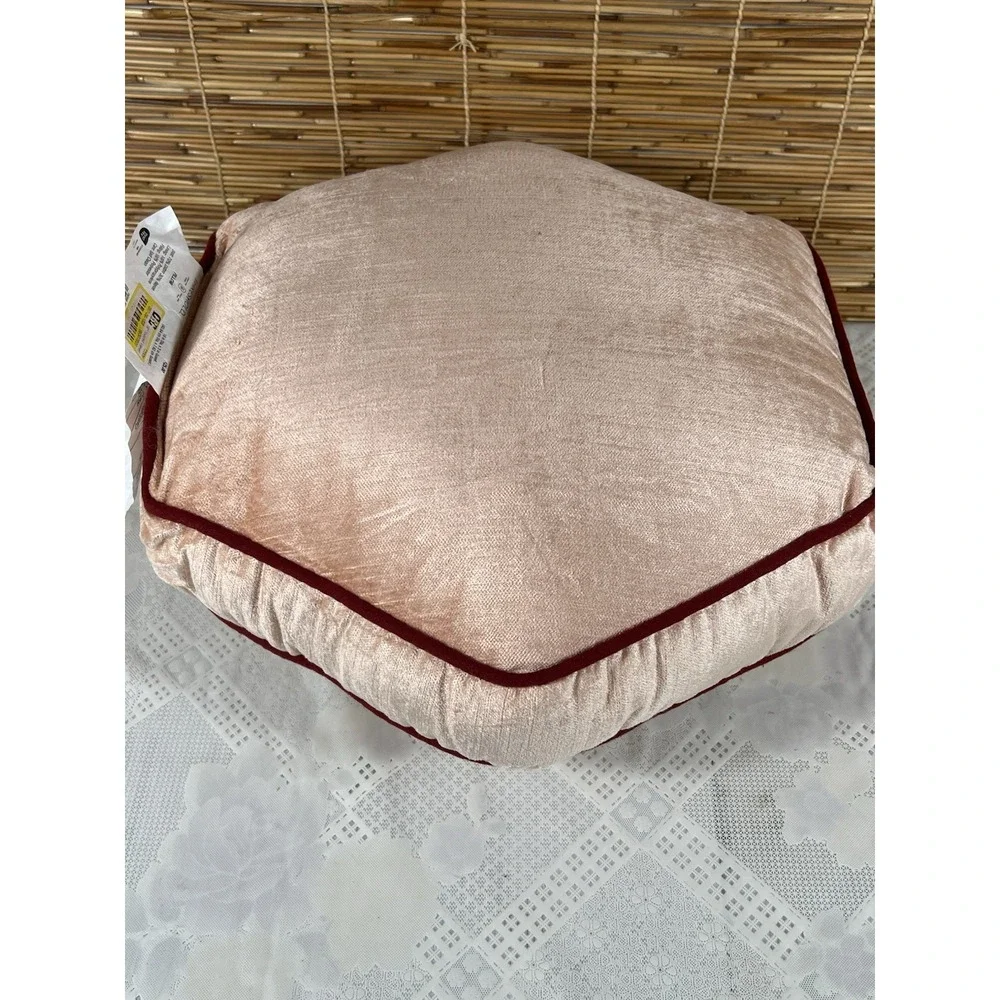 Threshold x Studio McGee Velvet Coral hexagon Shaped Throw Pillow 16x3in